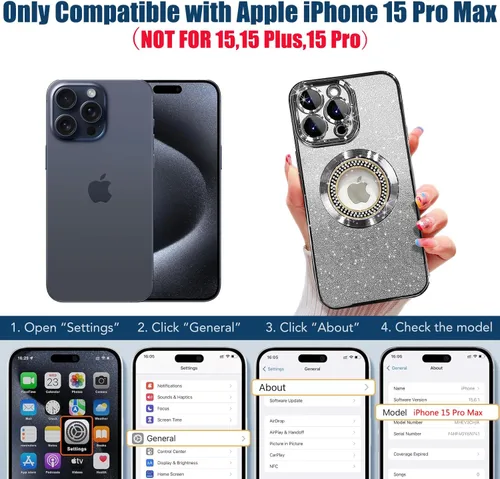 Miniatura 88 de Misscase Funda magnética con purpurina para iPhone 11 compatible con MagSafe, protección completa, delgada, a prueba de golpes, antiarañazos