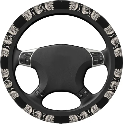 Miniatura 5 de Funda para volante de coche SAKTEPLE con forro antideslizante, funda universal de 15 pulgadas, accesorios de interior de coche de moda para mujeres