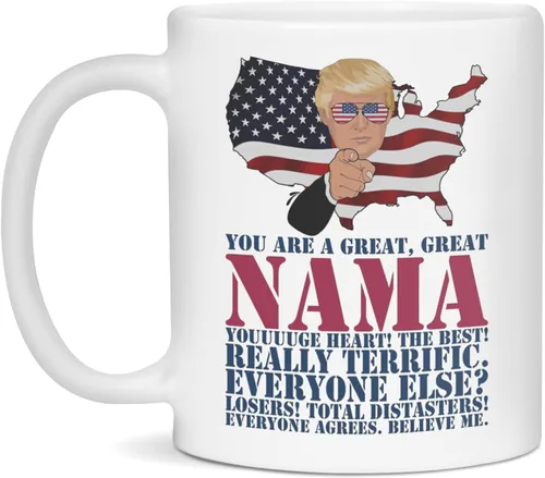 Trump Nama - Taza de café Trump, taza personalizada para el día del padre, 11 onzas, color blanco