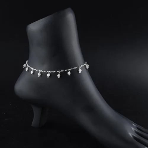 Miniatura 73 de Yanara Tobilleras de piedras preciosas para mujer, piedra natal natural, chapada en plata, joyería hecha a mano en 8.5 + 1.5 pulgadas, cristales