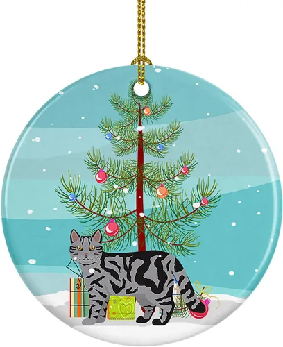 Miniatura 37 de Caroline's Treasures Adorno de cerámica con texto en inglés "Merry Christmas" para colgar en el árbol de Navidad, decoración para el hogar, Navidad
