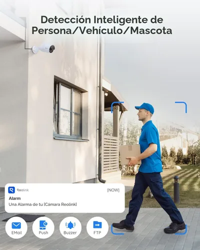 Miniatura 3 de REOLINK Sistema de cámara de seguridad de 8CH 5MP, 4 cámaras PoE con cable para seguridad del hogar al aire libre, detección inteligente de Blanco