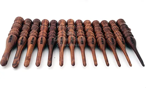 Miniatura 2 de Ganchos de ganchillo de madera tallados a mano, mango de palisandro, gancho de ganchillo de punto, aguja de tejer, hilo de tejer, el mejor regalo