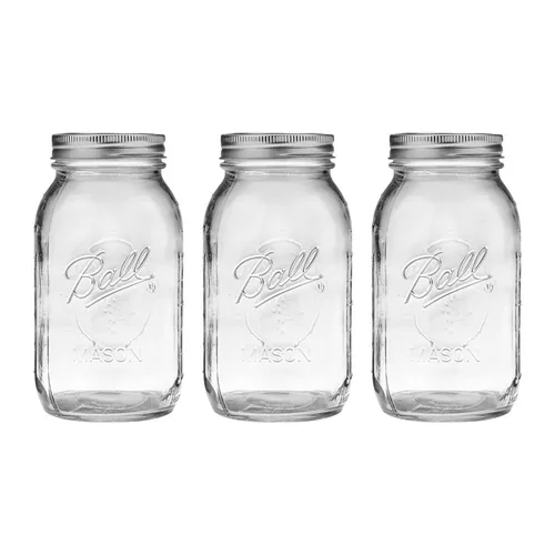 Miniatura 4 de Ball Mason, Frascos de mermelada con tapas y bandas, Set de 12 unidades de 4 oz, 4 onza, Transparente