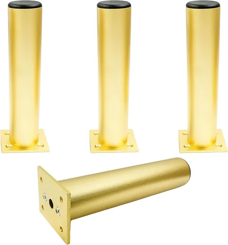 Miniatura 20 de Juego de 4 patas para muebles de 4 pulgadas, patas ajustables de aleación de aluminio, patas redondas de metal para sofá, patas ajustables
