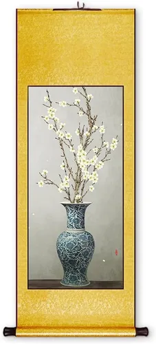 Miniatura 19 de Xzhipeng Pergamino Pintura colgante vertical Flor pájaro Pintura china Porche Pasillo Pasillo Pintura colgante Pergamino Sala de estar Comedor