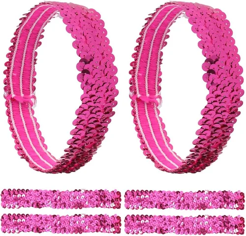 GORGECRAFT 12 diademas de lentejuelas elásticas con purpurina elástica con purpurina a la moda, juego de accesorios para mujeres, deportes, bailes,