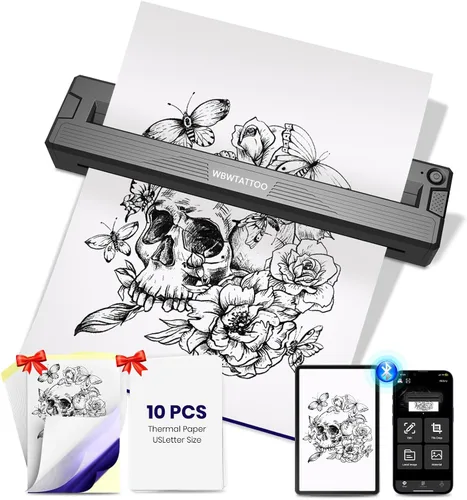 Máquina impresora de plantillas de tatuajes recién actualizada 2026, para artistas de tatuajes y principiantes, impresora Bluetooth inalámbrica