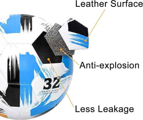 Miniatura 3 de Balón de fútbol tamaño 3 4 5 cuero suave anti explosión práctica entrenamiento niños niñas adultos con aguja de bomba