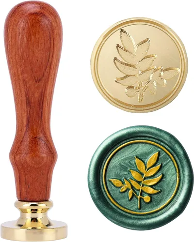 Miniatura 11 de Yoption - Sello de cera con mango de madera vintage, cabeza de latón extraíble, sello clásico de cera, ideal para adornar sobres, invitaciones