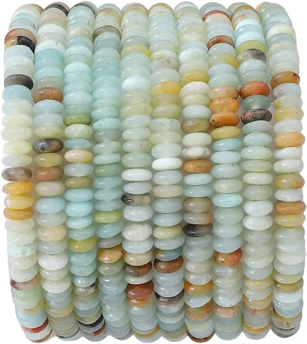 Miniatura 13 de BEADIA Discos de Piedra de Jade Natural de Limón 4x2mm 160pcs Cuentas Semipreciosas Sueltas de Diseño para Hacer Joyas Jade limón