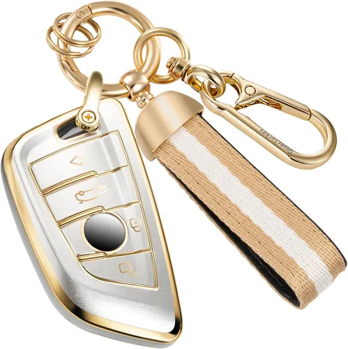 Miniatura 18 de para Buick - Funda para llavero con llavero de cuerda trenzada metálica anti-pérdida mejorada, carcasa suave de TPU exquisita para Avenir Envision