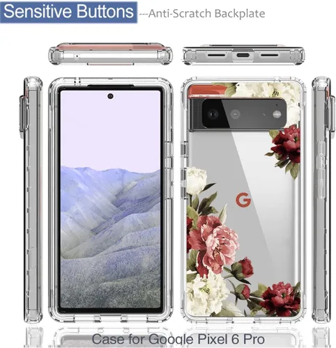 Miniatura 5 de Funda de teléfono para Pixel 6 Pro, Pixel 6 XL G8VOU, bonito patrón de mandala transparente de cuerpo completo, funda protectora para Google Pixel 6