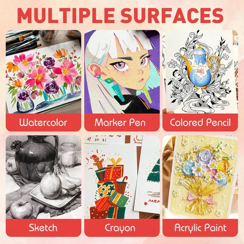 Miniatura 4 de 200 hojas de papel de acuarela de 5 x 7 pulgadas a granel, papel de color blanco de 140 libras/300 GSM para niños, adultos y artistas. Papeles