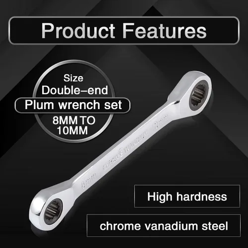 Miniatura 3 de KATUR 1 llave métrica de doble caja, llave de extremo de caja de doble anillo de cromo vanadio, herramientas manuales de reparación de automóviles