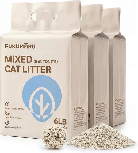 Miniatura 10 de FUKUMARU Arena para gatos de tofu – Gránulos de arena de maíz mixtos ligeros naturales, sin polvo, aglutinación rápida, control eficaz de olores