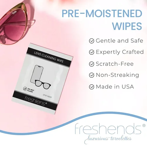 Miniatura 7 de FRESHLENS Toallitas de limpieza – Toallitas para lentes, gafas de sol y teléfono celular – Sin arañazos – Toallas prehumedecidas sin rayas