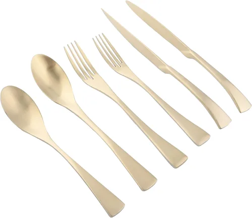Miniatura 10 de Juego de cubiertos de 6 piezas para cubiertos de acero inoxidable 1,18/10, juego de cubiertos de comedor, utensilios de acabado para almuerzo