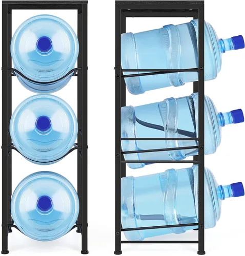 Miniatura 8 de OYEAL Organizador para botellas de agua de 5 galones con estantes, soporte dispensador de botellas de agua de 3 niveles para cocina, sala de estar