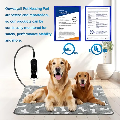 Miniatura 3 de Almohadilla térmica para perros para perros, almohadilla térmica impermeable para mascotas, interruptor de termostato inteligente, 9 velocidades