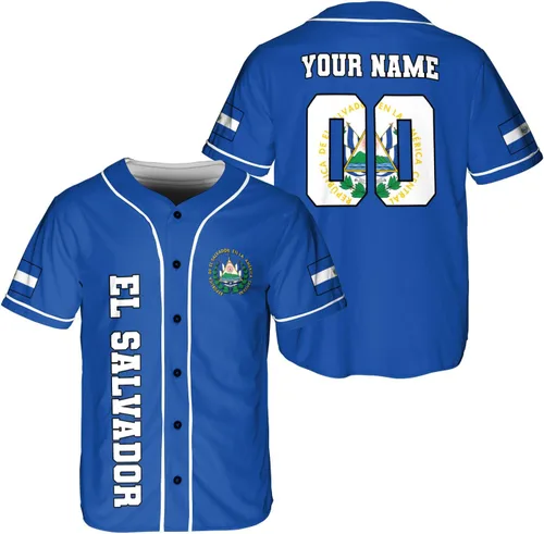Miniatura 12 de Parvii Camiseta de béisbol personalizada de El Salvador Orgulloso, camiseta de El Salvador, camiseta de El Salvador, Jersey de El Salvador