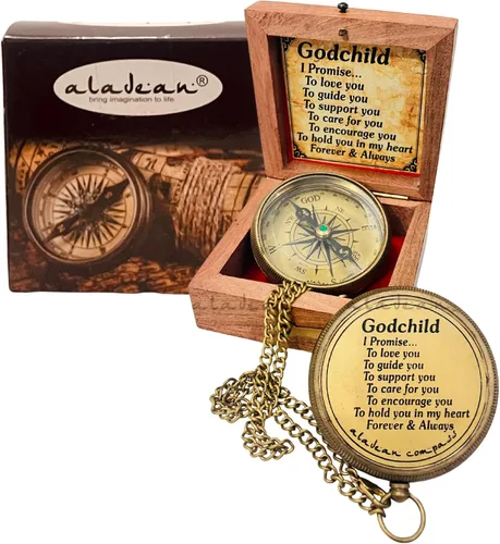Miniatura 9 de Regalo para la brújula ahijada Ahijada ahijada – I Promise to Love You, regalos de bautismo, confirmación de comunión cristiana, regalos