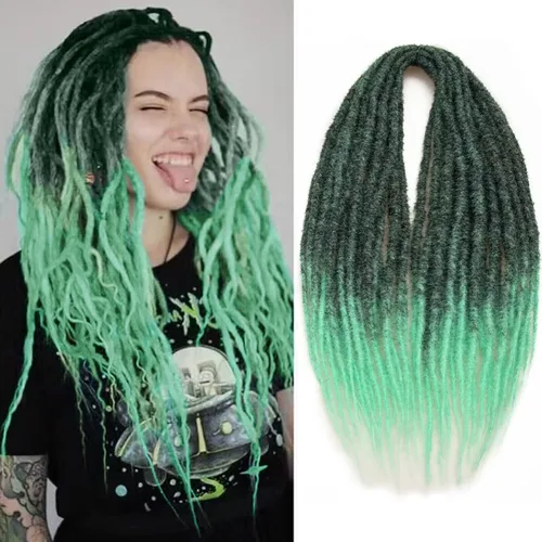 Miniatura 28 de 20 hebras de 24 pulgadas, extensiones de rastas color burdeos, rastas de cabello de ganchillo para mujer, hechas a mano, suaves, trenzas de cabello