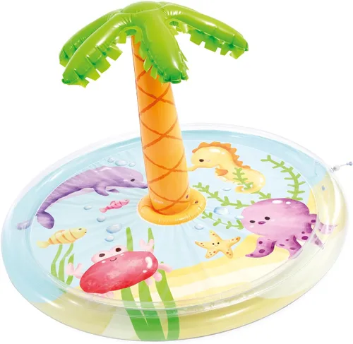 Miniatura 3 de INTEX Piscina inflable de palmera: colores tropicales vibrantes, pulverizador de agua, 68 x 41 pulgadas, para niños a partir de 2 años