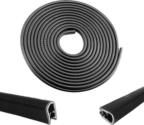 Protectores de borde de puerta de automóvil de 33 pies, protector de borde de puerta de ajuste universal negro, moldura de goma en forma de U para