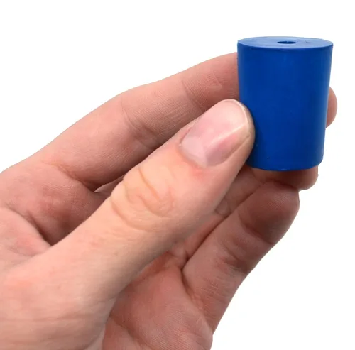 Miniatura 3 de EISCO Paquete de 10 tapones de neopreno, 1 agujero, apto para uso con petróleo, aceites, ácidos inorgánicos y bases – Tamaño: 0.748 in, parte