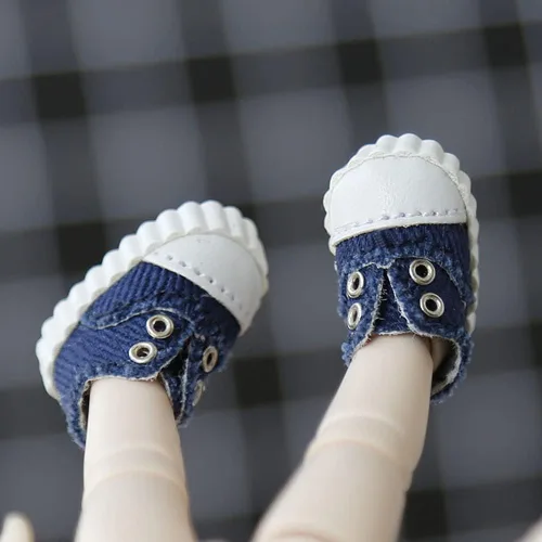Zapatos de lona de moda para Ob11, GSC, 1/12 BJD, Body9 accesorios para muñecas (azul marino)