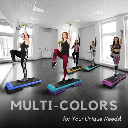 Miniatura 5 de Yes4All Plataforma ajustable de ejercicios aeróbicos para entrenamiento de tamaño para club de salud con 4 elevadores ajustables incluidos y A.