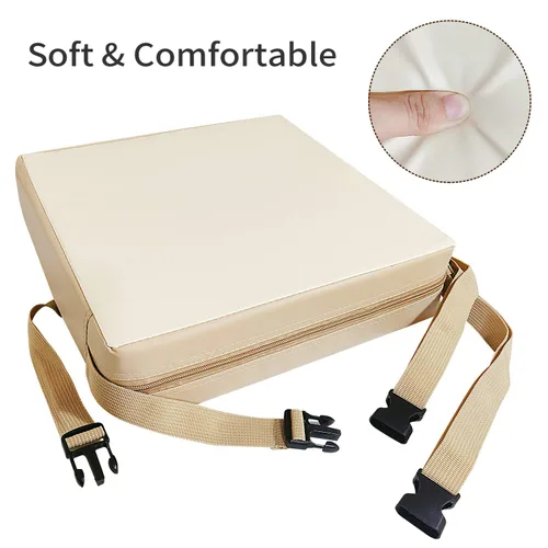 Miniatura 3 de Asiento elevador para niños o niñas, con hebilla de seguridad, lavable, de poliuretano, con 2 correas, para mesa de comedor, cojín elevador