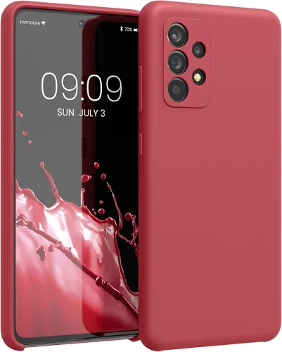 Miniatura 24 de kwmobile Funda compatible con Samsung Galaxy A32 5G - Funda de silicona TPU con acabado suave - Rosa impresionante