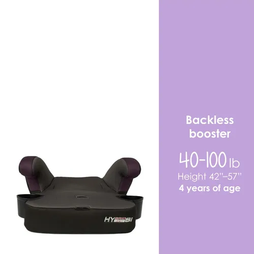 Miniatura 6 de Baby Trend Hybrid SI 3 en 1 - Asiento de coche con refuerzo de combinación con protección contra impactos laterales, Dash Orchid Orquídea Dash