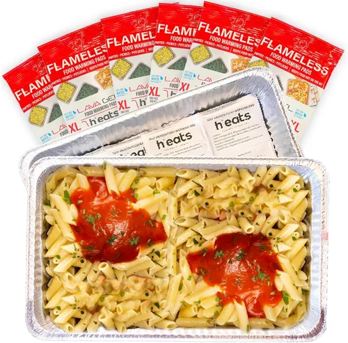 Miniatura 11 de Calentadores de alimentos sin llama (paquete de 6) – Almohadillas desechables para mantener los alimentos calientes – Calentadores de sartén