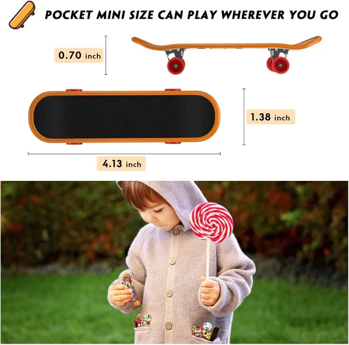 Miniatura 4 de Minipatinetas para Dedos 12PCS Juego Profesional de Tablas para Dedos Creativas Movimiento de Dedos, Kit Inicial de Mini Skateboards Favoritos de 12