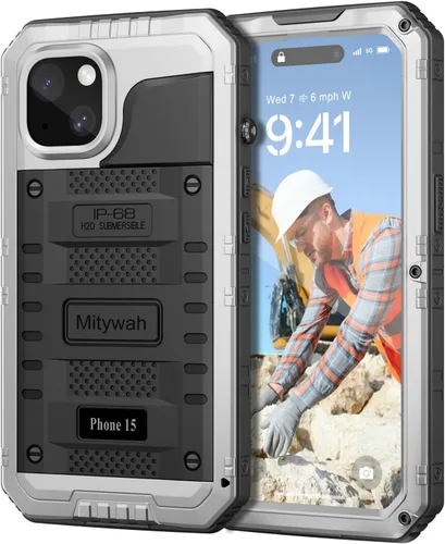 Miniatura 77 de Mitywah Funda impermeable para iPhone 7/iPhone 8 / iPhone SE 2020, funda de metal resistente de grado militar, protección de cuerpo completo