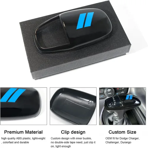 Miniatura 4 de Cubierta de cabeza de perilla de cambio de marcha para accesorios Dodge Charger 2015-2023 Challenger 2015-2024 Durango 2016-2026, inserción