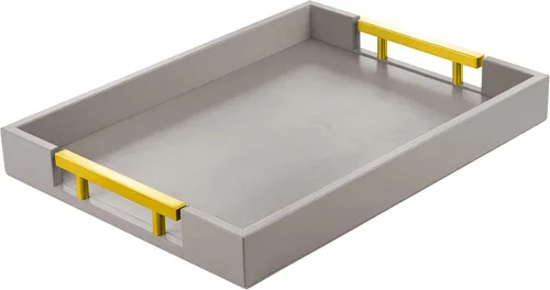 Miniatura 11 de ATZYmolin - Bandeja de madera para servir con asas, bandeja decorativa rectangular otomana para el hogar, bandeja de tocador para desayunos, cenas