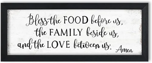 Bless The Food Before Us Decoración de pared: letreros de cocina de granja, decoración de pared, versículos de la Biblia, arte de pared cristiano,