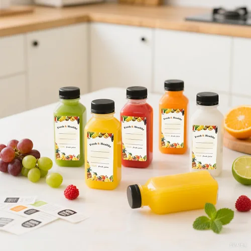 Miniatura 4 de 36 unidades de botellas de plástico de 8 onzas con tapas, botellas de jugo con tapas, recipientes reutilizables transparentes para bebidas a granel