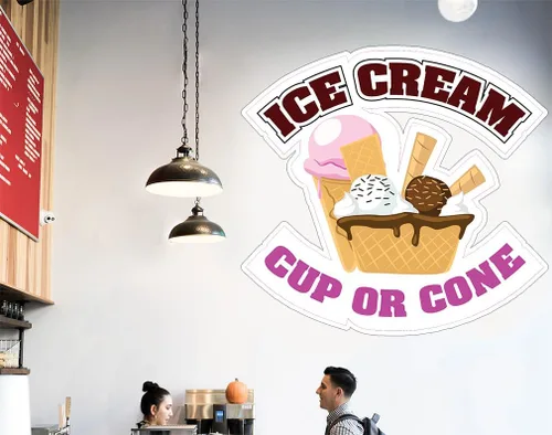 Miniatura 5 de Adhesivos para camiones de alimentos, taza de helado o concesión de concesión para restaurante, etiqueta engomada de vinilo troquelada L53, letrero