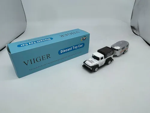 Miniatura 9 de VIIGER Camión Pickup Remolcador de Tráiler Juguete Cámper RV Autocaravana Juguetes para Niños Modelo de Auto de Metal Fundido a Presión
