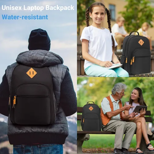 Miniatura 22 de Leaper Mochila para laptop para mujer: linda mochila floral para escuela, universidad, viajes, trabajo, mochila ligera para niños, Negro margarita