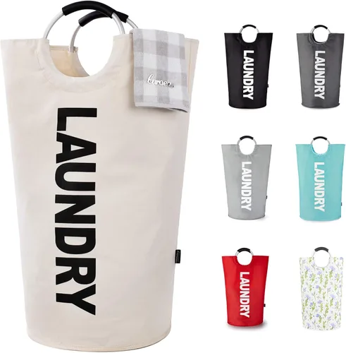 Miniatura 21 de Caroeas Cesta de Ropa de 90L (13 Colores), Cesta de Ropa Impermeable, Bolsa de Ropa con Asas Acolchadas, Cesta de Ropa, Cesta de Ropa Plegable
