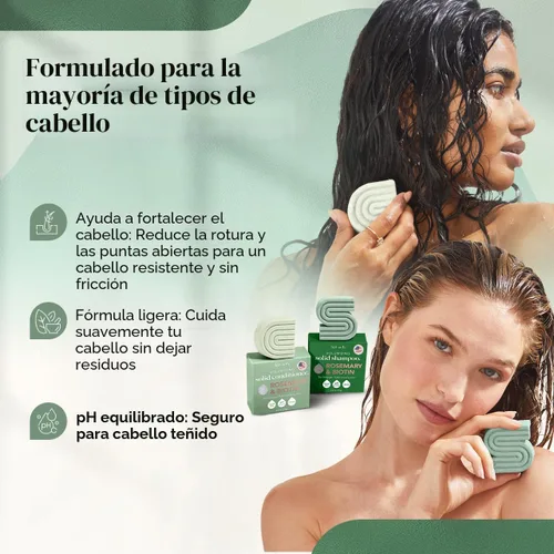 Miniatura 8 de Kitsch Rosemary & Biotin Champú y acondicionador para el crecimiento del cabello – Fortalecimiento, espesante y voluminizador Barra de champú