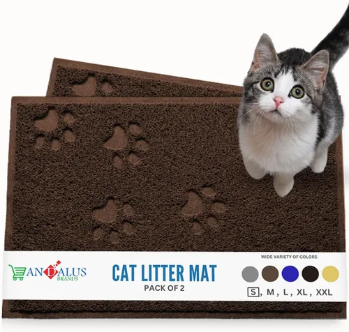 Miniatura 31 de Andalus Tapete Pequeño para Arena de Gatos, Paquete de 1 - Impermeable, Antideslizante y Fácil de Limpiar, Tapete para Caja de Arena de Gatos
