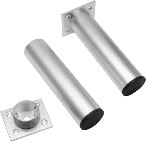 Miniatura 2 de Juego de 4 patas para muebles de 6 pulgadas, patas ajustables de aleación de aluminio, patas redondas de metal para sofá, patas ajustables
