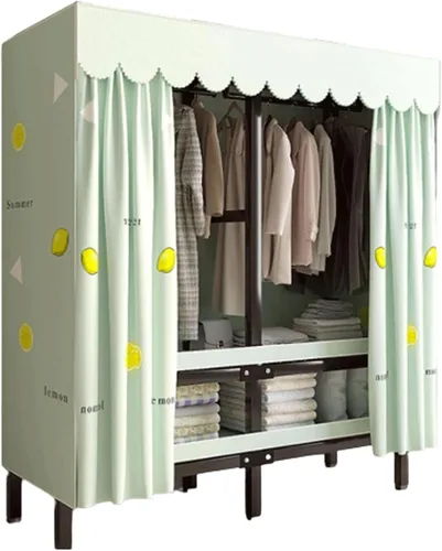 Miniatura 18 de Armarios grandes plegables de 0.984 in/1 pulgada de tubo de acero para ropa, estantes de almacenamiento para dormitorio, armario grande portátil